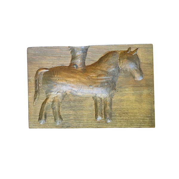 Antique Quebec Maple Sugar Mold Pair With Horses