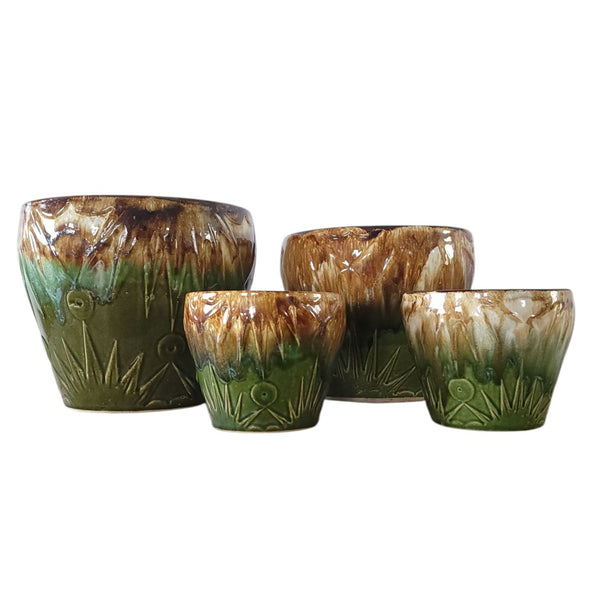 Four RRPCo Sun & Moon Flower Plant Pots