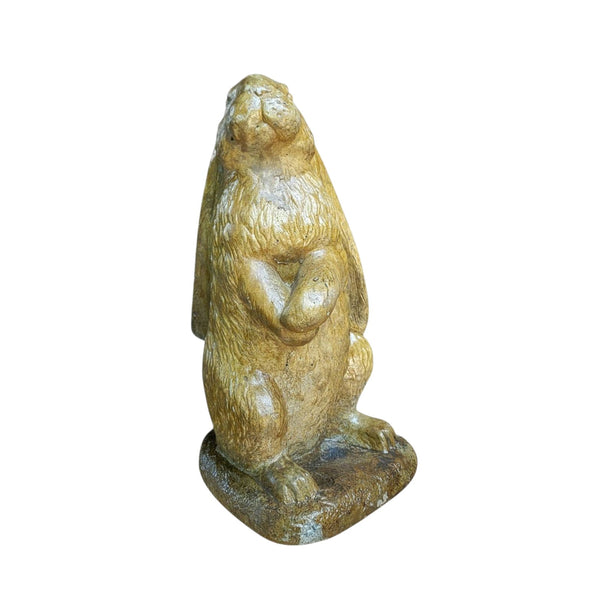 Cast Cement Painted Garden Hare Rabbit Statuary
