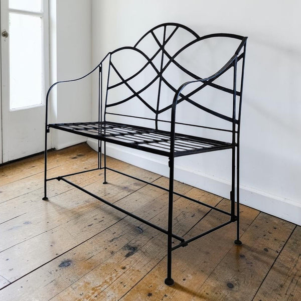 Mid Century Regency Style Cast Iron 'Foldable' Bench