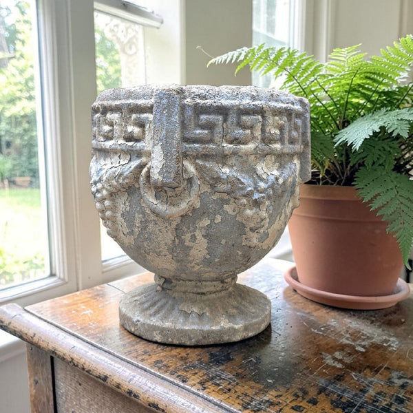 Small Cast Cement Garden Urn