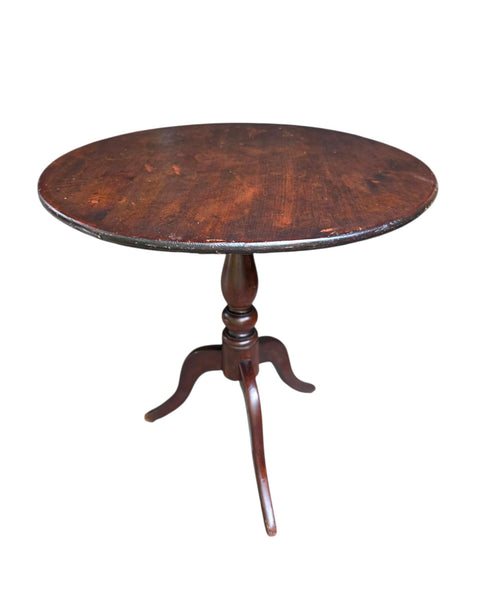 Antique Round Pedestal Side Table