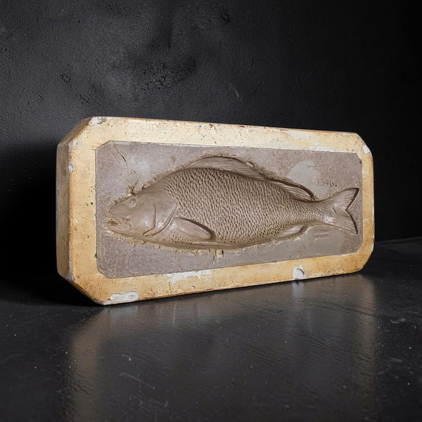 Antique Plaster French Press Fish Mold