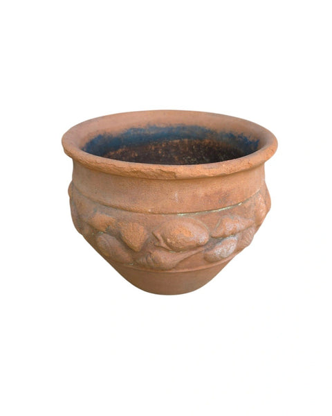 Terra Cotta Flower Cache Pot With Seashells