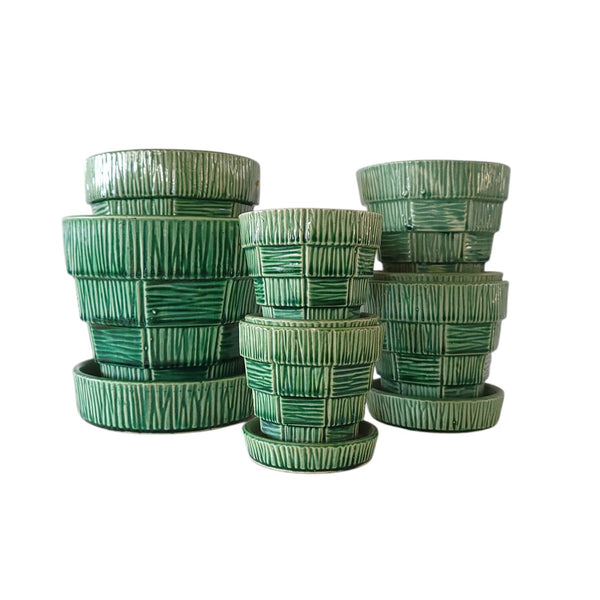 Large Round McCoy Green Plant Flower Pot