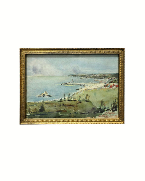 Antique French Watercolour of Le Portel France