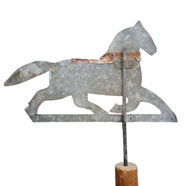 Antique Sheet Metal Horse Weathervane With Stand