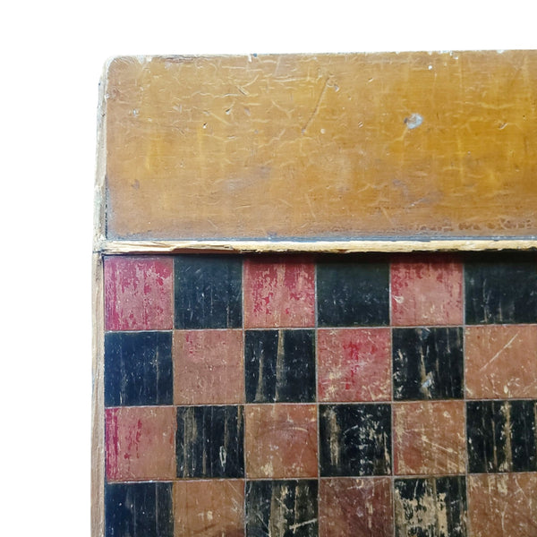 Antique Painted Wood Checkers Board