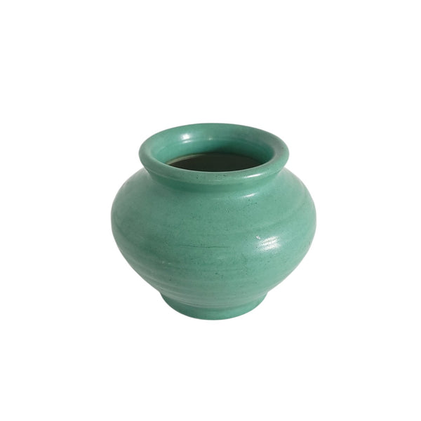 Arts & Crafts Era Pottery Vase Matte Green Glaze