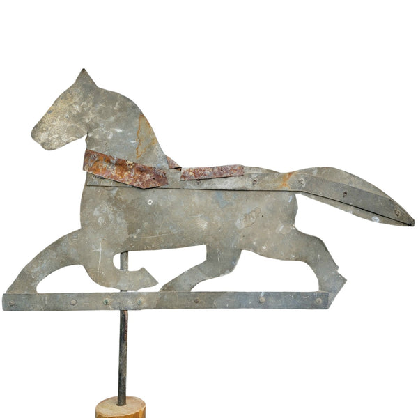 Antique Sheet Metal Horse Weathervane With Stand