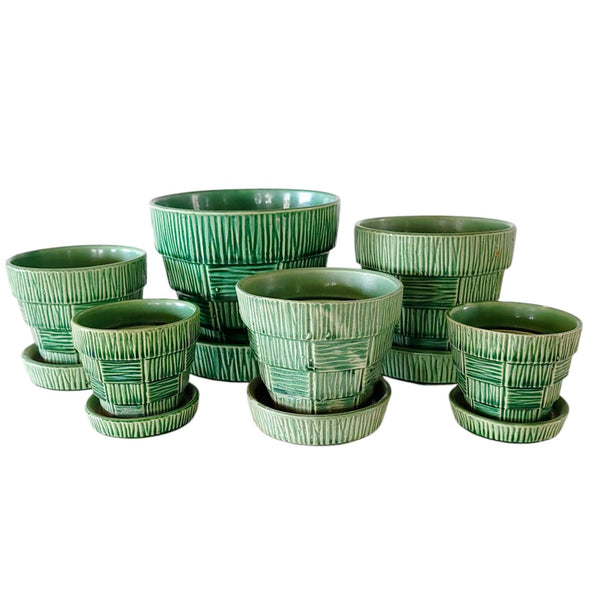 Large Round McCoy Green Plant Flower Pot