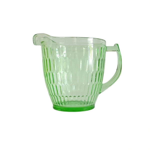 Honeycomb pattern Green Depression Glass Pitcher