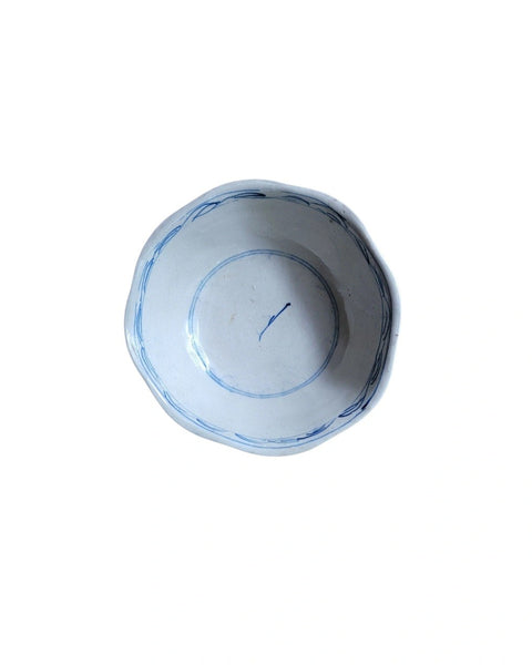 19th Century Chinese Provincial Blue & White Hand Painted Bowl