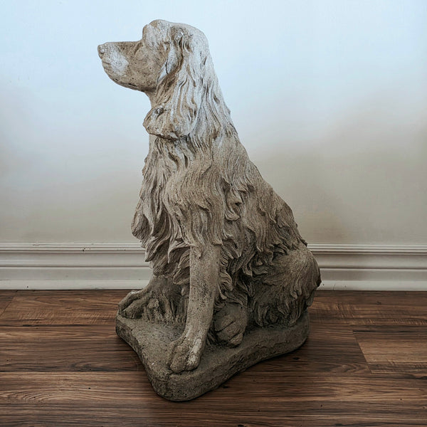Cast Concrete Spaniel Or Small Setter Statuary