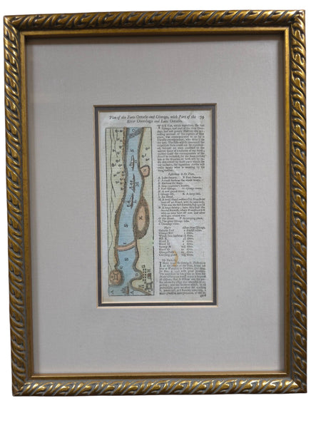 Antique Framed Map 'Plan of the Forts Ontario and Oliwego'