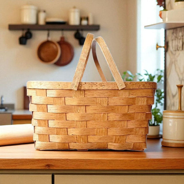 Woven Picnic Gathering Storage Basket