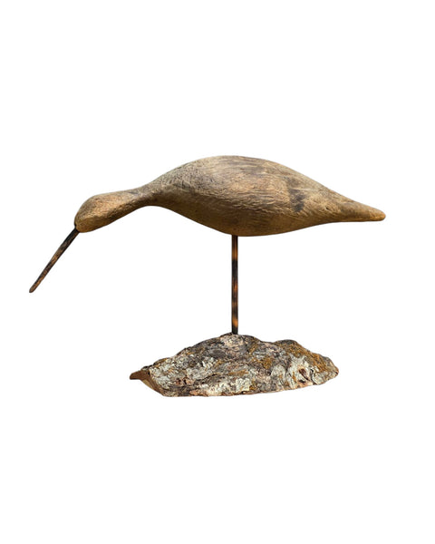 Carved Wood Sandpiper Bird