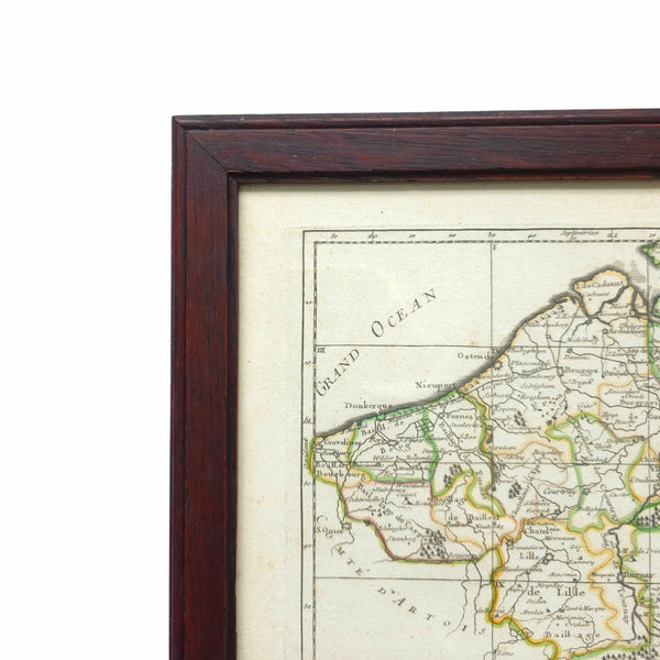 18th Century Copper Plate Engraved Map Of Flanders