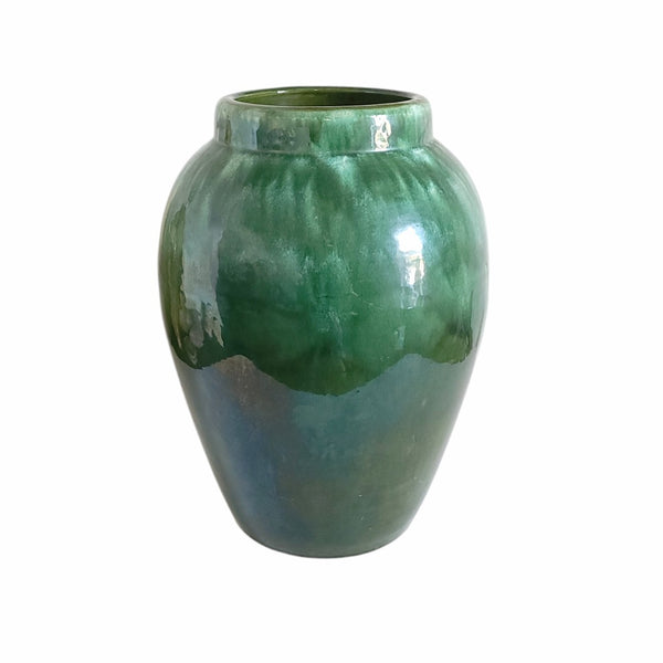 Large RRPCO Green Glaze Ceramic Oil Jar Vase