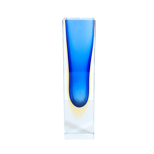 Murano Somerso Art Glass Block Vase