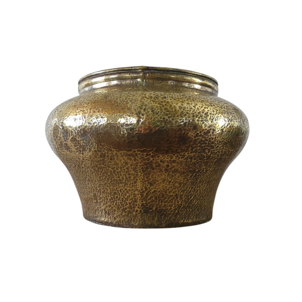 Antique Hammered Brass Jardiniere