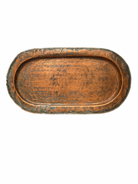 Antique Oval Copper Tray
