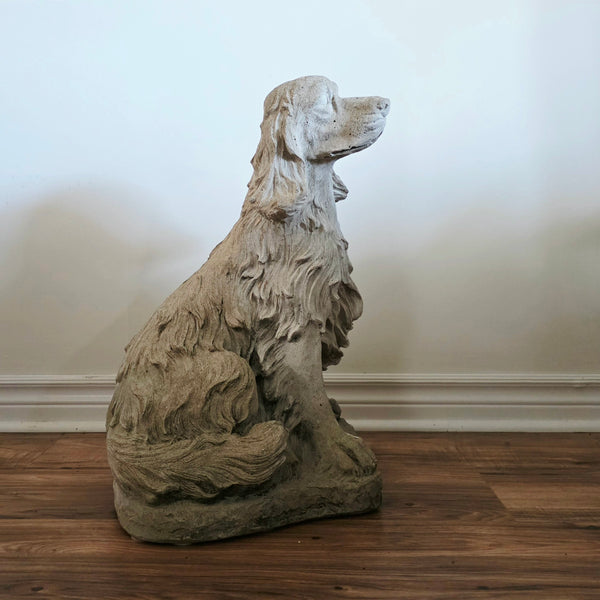 Cast Concrete Spaniel Or Small Setter Statuary