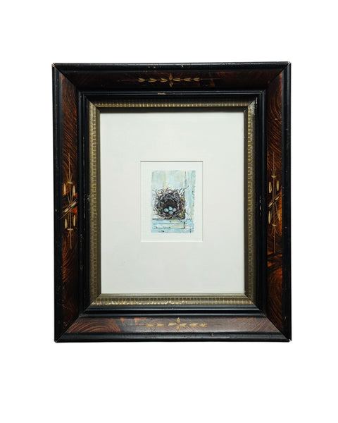 Robins Nest Watercolour In Eastlake Frame