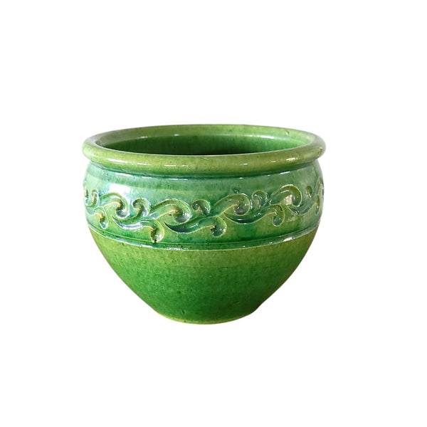 Vintage Green Pottery Planter