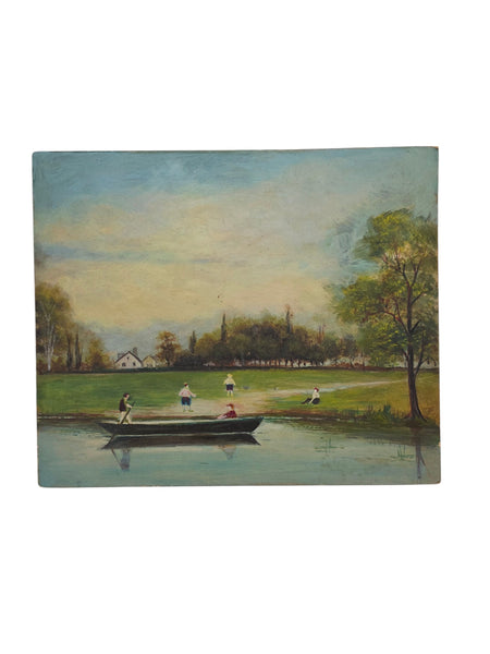 Naive Landscape Paintings With Figures