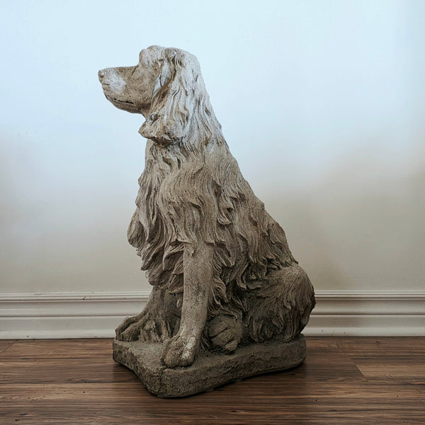 Cast Concrete Spaniel Or Small Setter Statuary