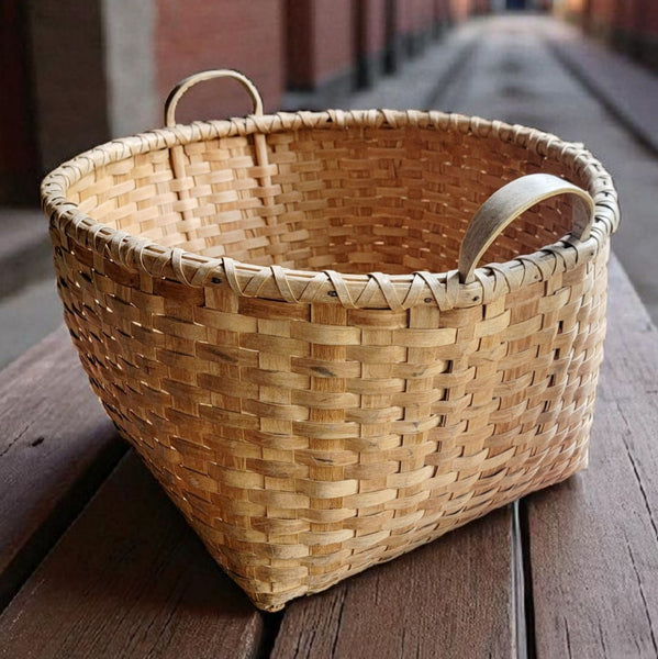 Antique Apple Basket With Bentwood Handles