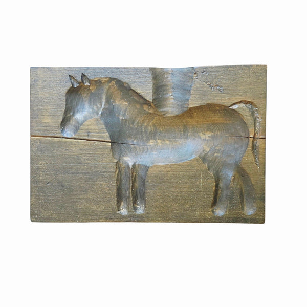Antique Quebec Maple Sugar Mold Pair With Horses