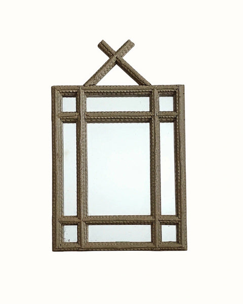 Antique Painted Tramp Art Mirror