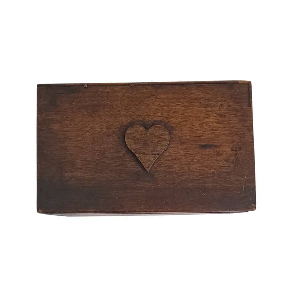 Folk Art Wood Box With Heart