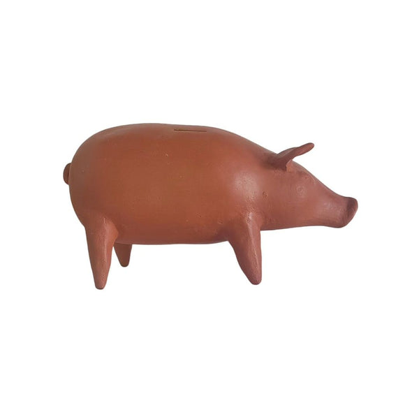 Large Terra Cotta Pig Piggy Bank