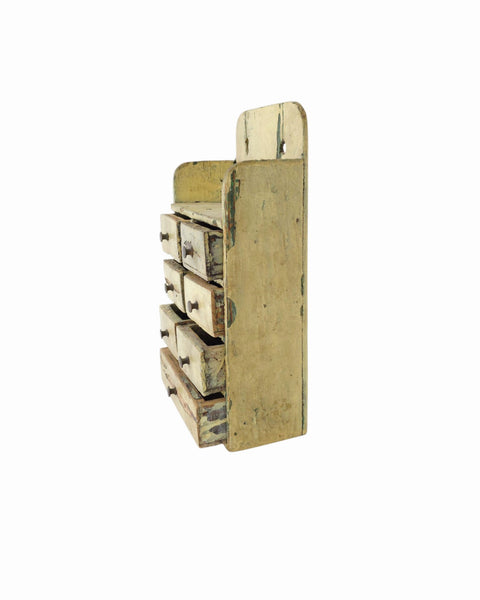 Antique Primitive Five Drawer Small Spice Cabinet