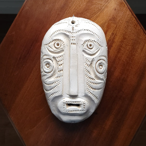 White Studio Pottery Ceramic Mask