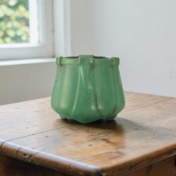 Arts & Crafts Green Flower Pot Vase