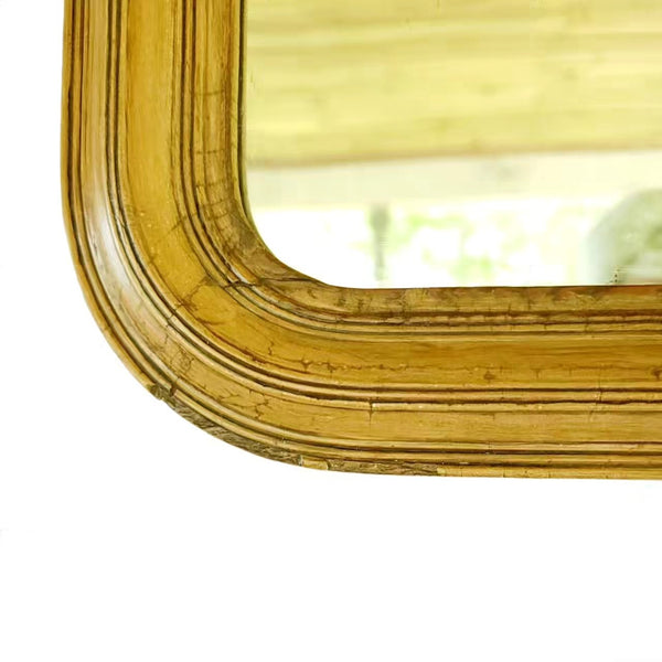 Antique Mirror In Overpaint With Old Glass