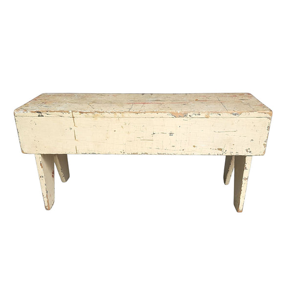 Primitive Country Bench In Original Paint