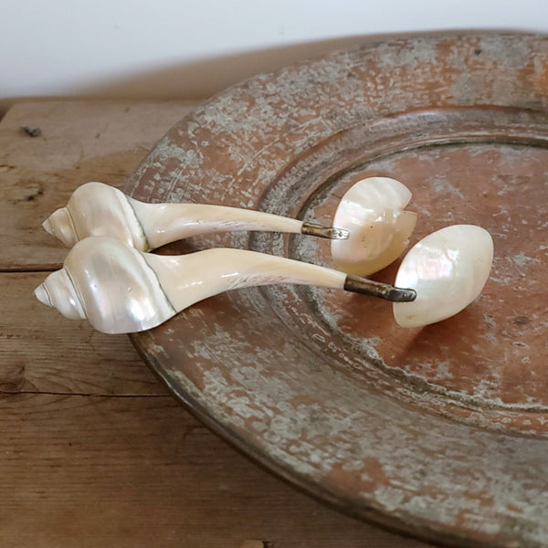 Antique Mother Of Pearl Shell Servers