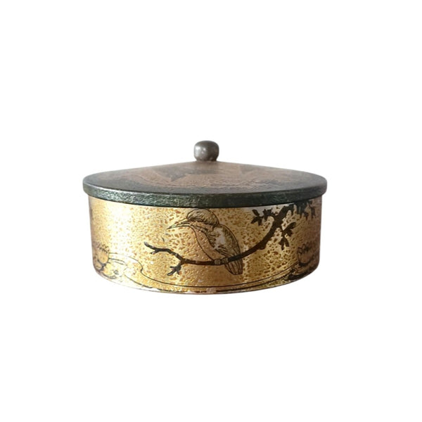 Antique Tin With Kingfishers