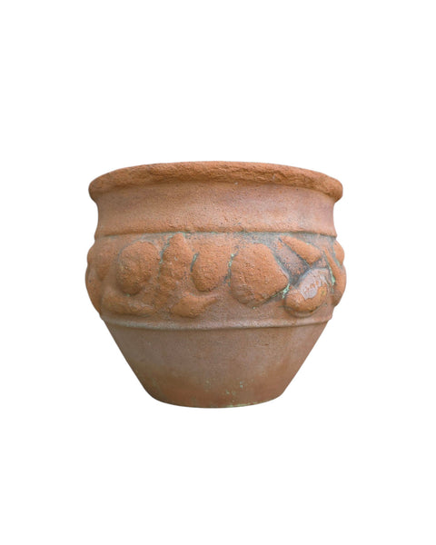 Terra Cotta Flower Cache Pot With Seashells