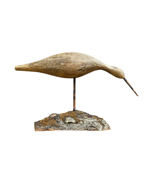 Carved Wood Sandpiper Bird