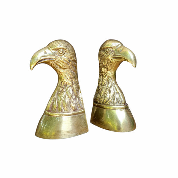 Cast Brass Decorative Eagle Head Bookends