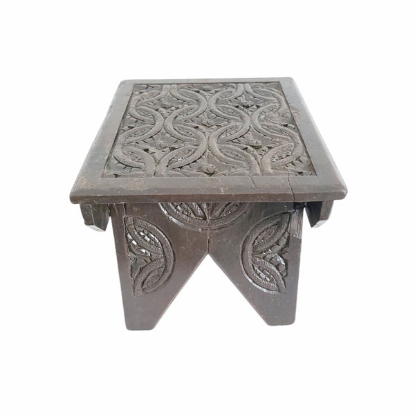 Antique Chip Carved Wee Stool