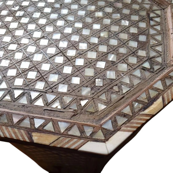 19th Century Moorish Octagonal Tabouret Table Mother Of Pearl Inlay