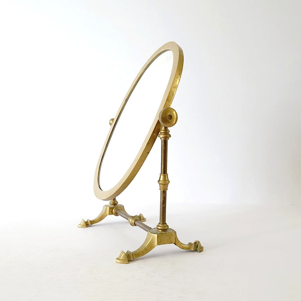 Brass Table Top Oval Mirror
