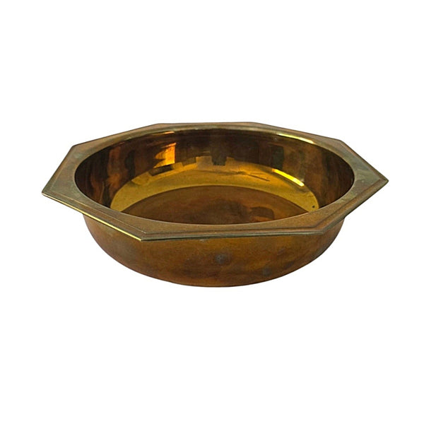 Italian Heavy Brass Octagonal Shallow Bowl